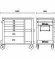 Servante 7 tiroirs et tablettes latérales - C24SL (orange) 24002101 BETA | Prix pas cher, Rangements d'outils - en Tunisie 