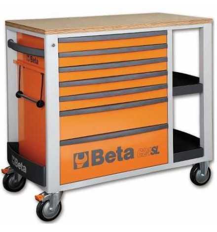 Servante 7 tiroirs et tablettes latérales - C24SL (orange) 24002101 BETA | Prix pas cher, Rangements d'outils - en Tunisie 