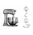 Robot pâtissier multifonction KitchenAid 500 W, 6.9 liters, Medaillon Silver 5KSM7580XEMS | Prix pas cher, Robot de cuisine - e