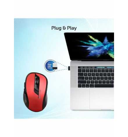 SOURIS USB OPTIQUE WIRELESS 2.4GHz 10m Working Range Rouge/Noir promate | Prix pas cher, Souris - en Tunisie 