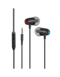 Ecouteurs filaires Ear Stereo Earphones with In-Line Microphone Noir PROMATE | Prix pas cher, Casques, micros - en Tunisie 