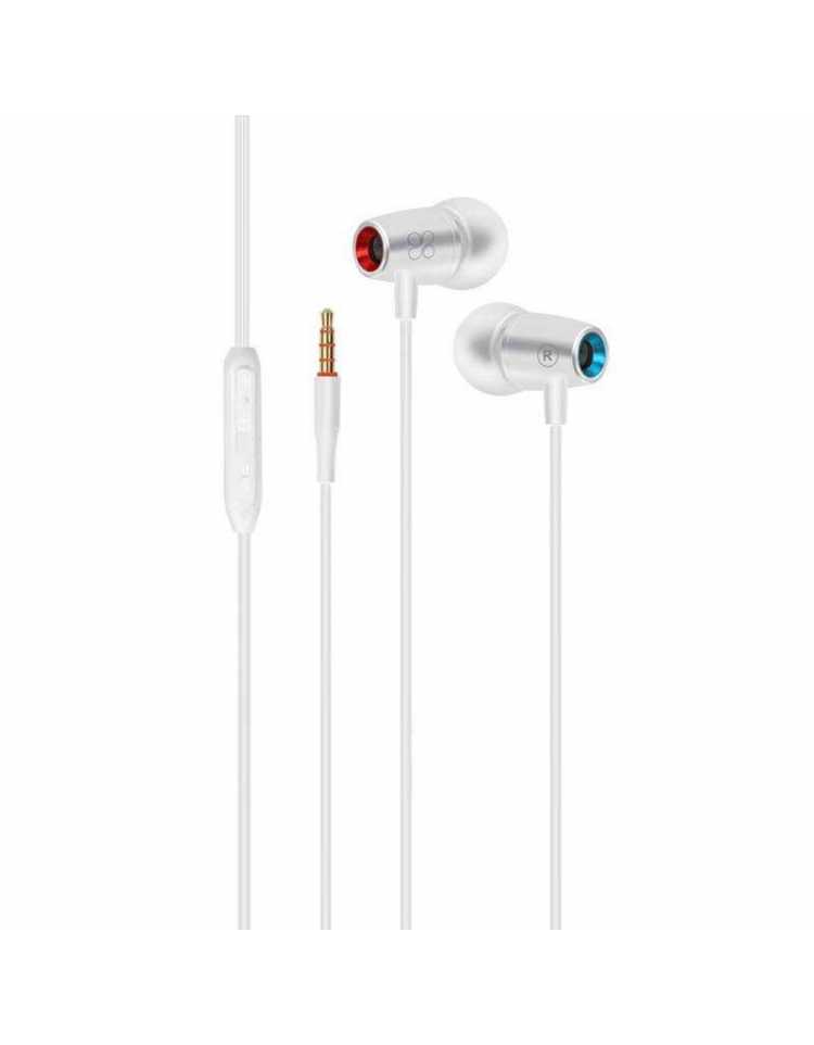 Ecouteurs filaires Ear Stereo Earphones with In-Line Microphone Blanc  PROMATE - Tunisie