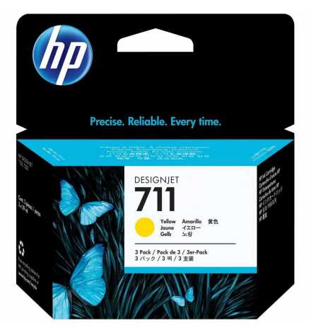 HP 711 3-pack 29-ml Yellow DesignJet Ink Cartridges | Prix pas cher, Cartouches, toners, papiers - en Tunisie 