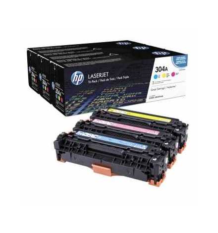 HP 304A 3-pack Cyan/Magenta/Yellow Original LaserJet Toner Cartridges | Prix pas cher, Cartouches, toners, papiers - en Tunisie