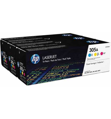 HP 305A 3-pack Cyan/Magenta/Yellow Original LaserJet Toner Cartridges | Prix pas cher, Cartouches, toners, papiers - en Tunisie