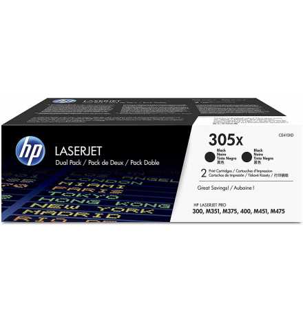 HP 305X 2-pack High Yield Black Original LaserJet Toner Cartridges | Prix pas cher, Cartouches, toners, papiers - en Tunisie 