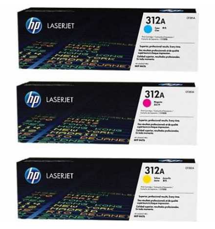 HP 312A 3-pack Cyan/Magenta/Yellow Original LaserJet Toner Cartridges | Prix pas cher, Cartouches, toners, papiers - en Tunisie