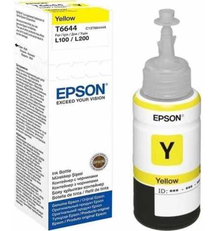 T6644 Yellow ink bottle 70ml Pour L110/L120/L130/L310/L210/L220/L382/L386/L455/L550/L565/L1300/l3050/l355/L1455 | Prix pas cher,