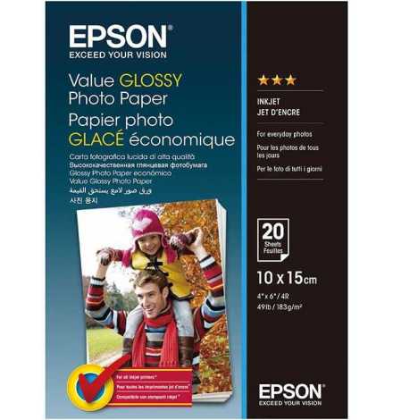 PAPIER EPSON Value Glossy Photo Paper 10x15cm 20 sheet | Prix pas cher, Cartouches Epson - en Tunisie 