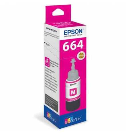 T6643 Magenta ink bottle 70ml Pour L110/L120/L130/L310/L210/L220/L382/L386/L455/L550/L565/L1300/l3050/l355/L1455 | Prix pas cher