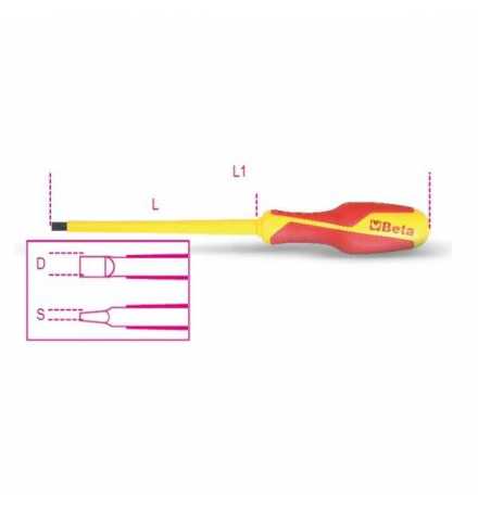 1274MQ TOURNEVIS A LAME FRAISEE A FENTE 1000V 1.5*5.5*125 BETA | Prix pas cher, Tournevis: plat, cruciforme, torx, de précision