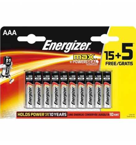 Piles Energizer Max + Power Seal AAA paquet de 20 piEces | Prix pas cher, Outil de l'électricien - en Tunisie 