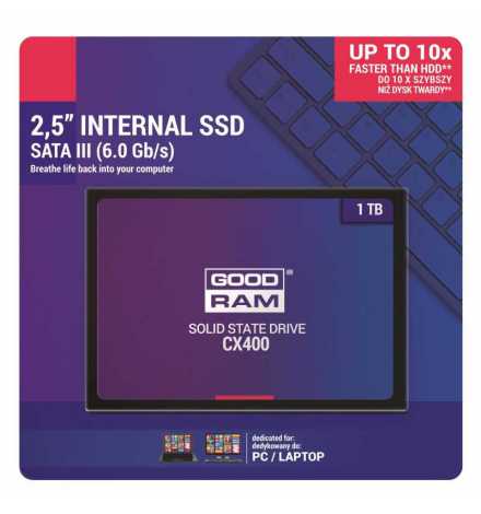 Disque dur SSD GOODRAM CX400 1TB SATA3 2,5" | Prix pas cher, Disque dur SSD - en Tunisie 