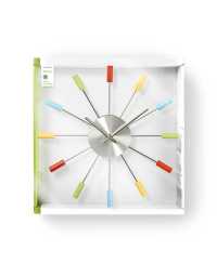 Nedis Circular Wall Clock 34 cm Diameter Colourful & Fun Silver | Prix pas cher, Horloge murale - en Tunisie 