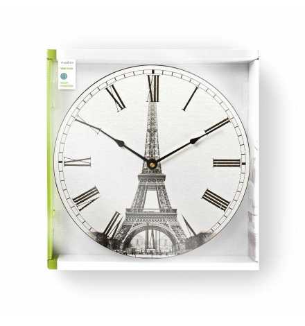 Nedis Circular Wall Clock 30 cm Diameter Eiffel Tower Image | Prix pas cher, Horloge murale - en Tunisie 