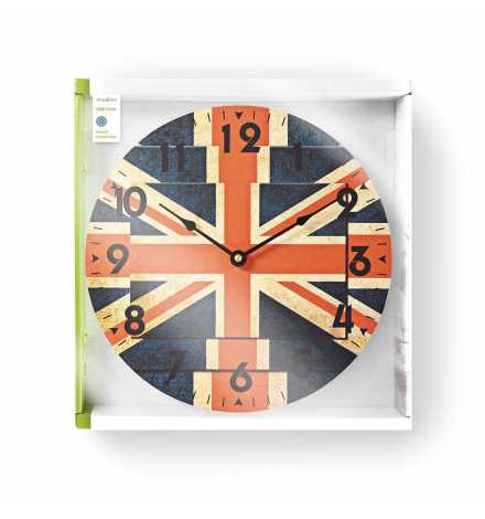 Nedis Circular Wall Clock 30 cm Diameter Union Jack Image | Prix pas cher, Horloge murale - en Tunisie 