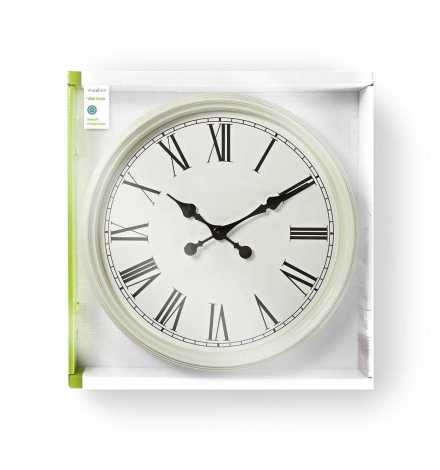 Nedis Circular Wall Clock 50 cm Diameter Antique-Style White | Prix pas cher, Horloge murale - en Tunisie 