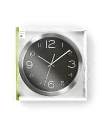 Nedis Circular Wall Clock 30 cm Diameter Black & Stainless Steel | Prix pas cher, Horloge murale - en Tunisie 
