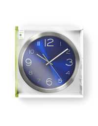 Nedis Circular Wall Clock 30 cm Diameter Blue & Stainless Steel | Prix pas cher, Horloge murale - en Tunisie 