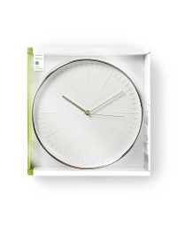 Nedis Circular Wall Clock 30 cm Diameter White & Silver | Prix pas cher, Horloge murale - en Tunisie 