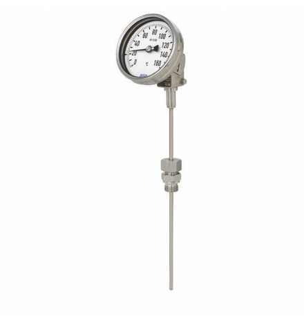 Thermomètre Type S55, 0 à 60°C PL6x100mm boîtier orientable et inclinable lisse sans filetage - WIKA | Prix pas cher, Thermomètr