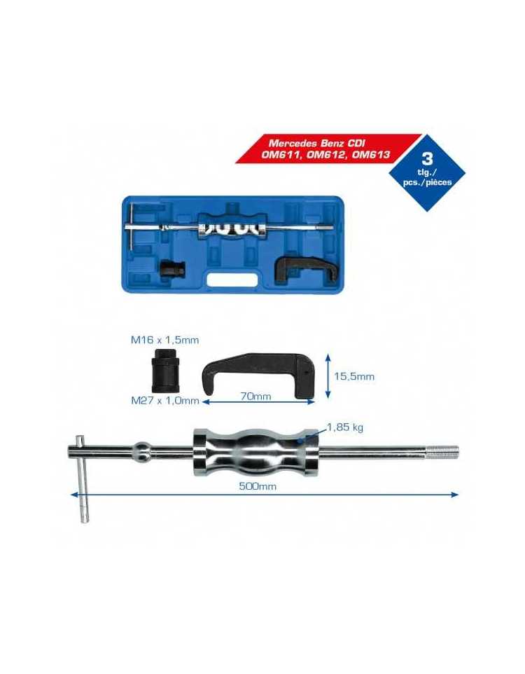 KS Tools - Jeu de réparation filetage, M27 x 2, intérieur et extérieur