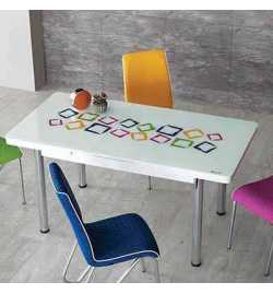 TABLE COLOURFUL- 6 chaises - M29-80