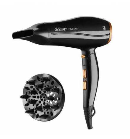 Sèche-Cheveux Pliable - Noir Arzum AR5046, 2300 Watts, Moteur DC, 2 Vitesses, 3 Chaleurs | Prix pas cher, Beauté et santé - en 