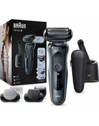 Braun 60-N7650CC Series 6 - Rasoir Électrique SensoFlex Wet & Dry avec Centre SmartCare - Gris Élégant | Prix pas cher, Rasoirs,