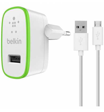 Chargeur secteur universel avec câble micro-USB (12 W / 2,4 A) - belkin F8M886VF04-WHT | Prix pas cher, Téléphonie, GPS - en T