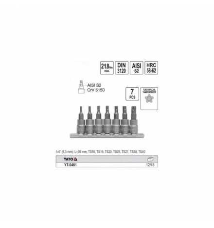 JEU DE 7 DOUILLES TVIS TORX 5 PANS 1/4''- DIN 3120 TS10-TS40 YATO | Prix pas cher, Outillages... - en Tunisie 