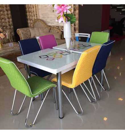 TABLE COLOURFUL- 6 chaises - M29-80 | Prix pas cher, Tables design - en Tunisie 