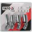 COFFRET DE 4 DOUILLES ARTICULEES 3/8" P/BOUGIES 14-16-18-21MM YATO