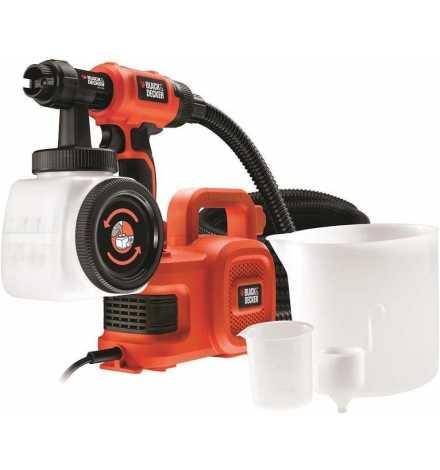 Pistolet à Peinture Black & Decker 450W Turbine Déportée 1.2L3 Jets Performant et Facile à Utiliser 3 Accessoires Inclus | Prix 