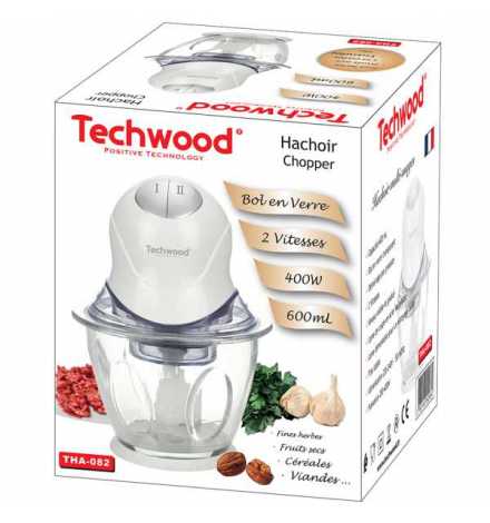 Mini Hachoir bol verre 600 mL - 300W Blanc Techwood - THA-082 | Prix pas cher, Petit électroménager - en Tunisie 