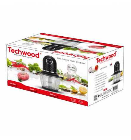 Mini Hachoir 800mL - 300W - 4 Lames en Inox Noir Techwood - THA-806 | Prix pas cher, Petit électroménager - en Tunisie 