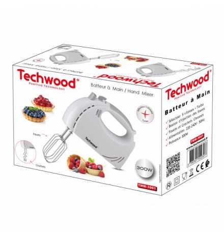 Batteur à Main 300W Blanc Techwood - TMM-3001 | Prix pas cher, Petit électroménager - en Tunisie 