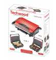 Panini Grill Inox Rouge 1500W : L'Art de la Grillade à Votre Portée Techwood - TGD-015 | Prix pas cher, Petit électroménager - 