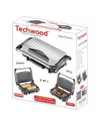 Panini Grill avec Couvercle Coulissant Inox : Grillades Savoureuses Assurées Techwood - TGD-020 | Prix pas cher, Petit électromé