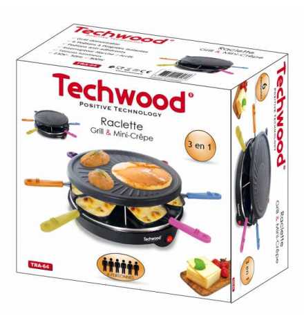 Raclette 6 Poêlons Grill et Minicrêpe : La Convivialité à Table Réinventée Techwood - TRA-64 | Prix pas cher, Petit électroménag