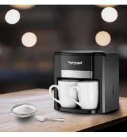 Cafetière 2 Tasses Duo Noir Techwood - TCA-206 | Prix pas cher, Petit électroménager - en Tunisie 