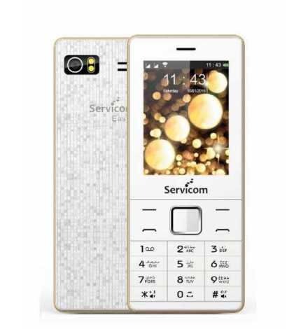 Téléphone Portable SERVICOM EASY CLASS - Blanc et Or - Prix pas cher - Disponible sauf vente entre temps en Tunisie 