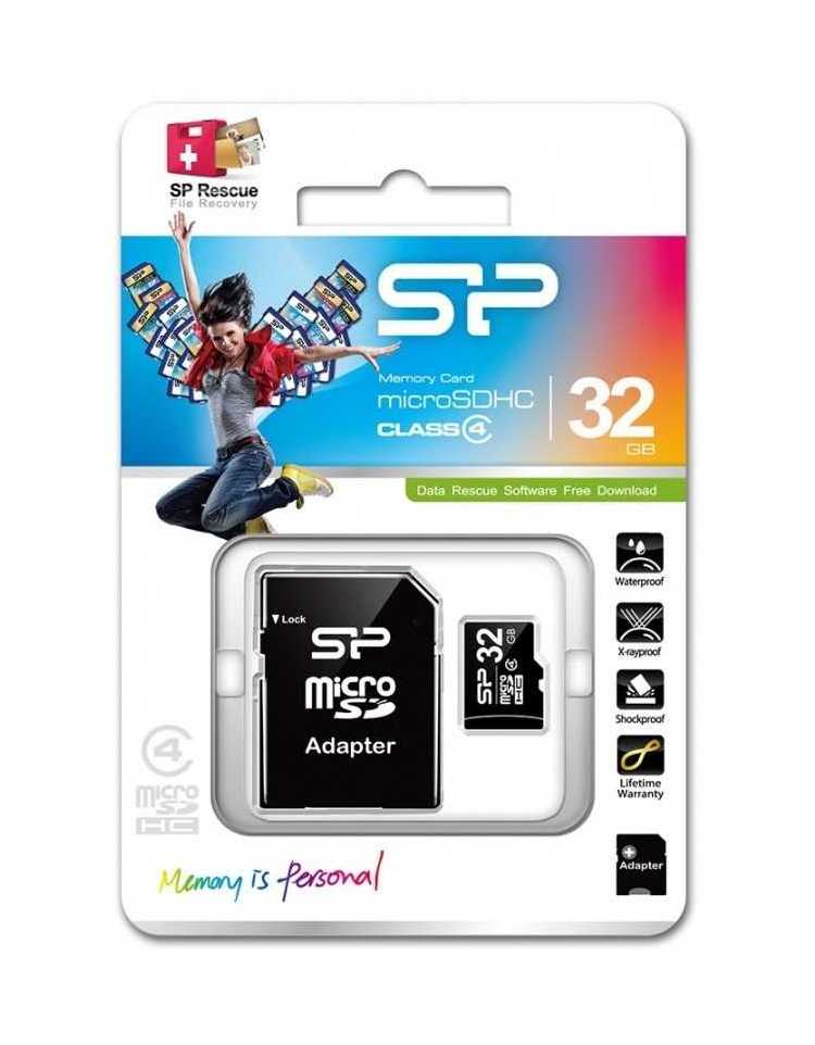 Carte Mémoire micro SD 32Go + Adaptateur SD - SP Silicon Power