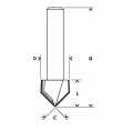 Fraise à rainurer droit en V, à 2 tranchants, carbure Ø queue 8mm - Ø (D) 11.0mm - Longueur 45.0mm BOSCH | 2608628406 | Prix pas